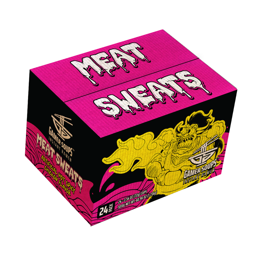 Gamer Soups Instant Noodles - Meat Sweats (24 Cup Box) - Image 2