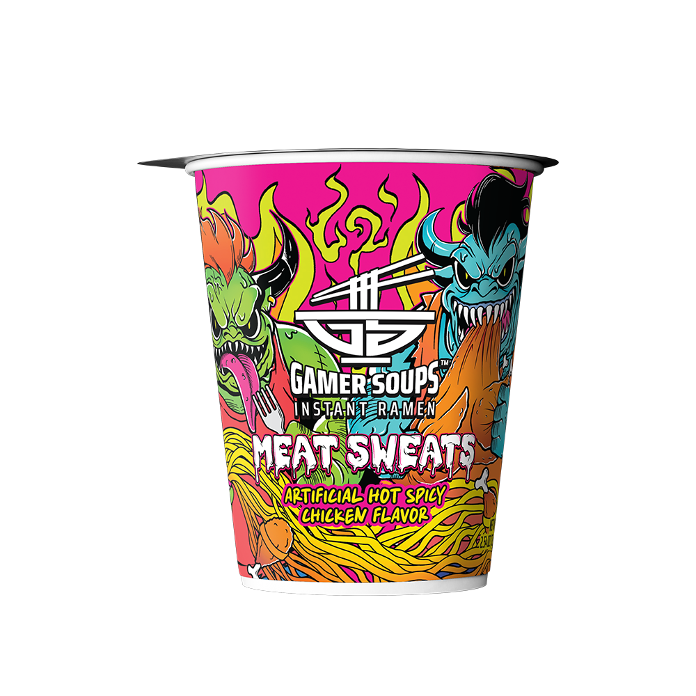 Gamer Soups Instant Noodles - Meat Sweats (Single Cup)
