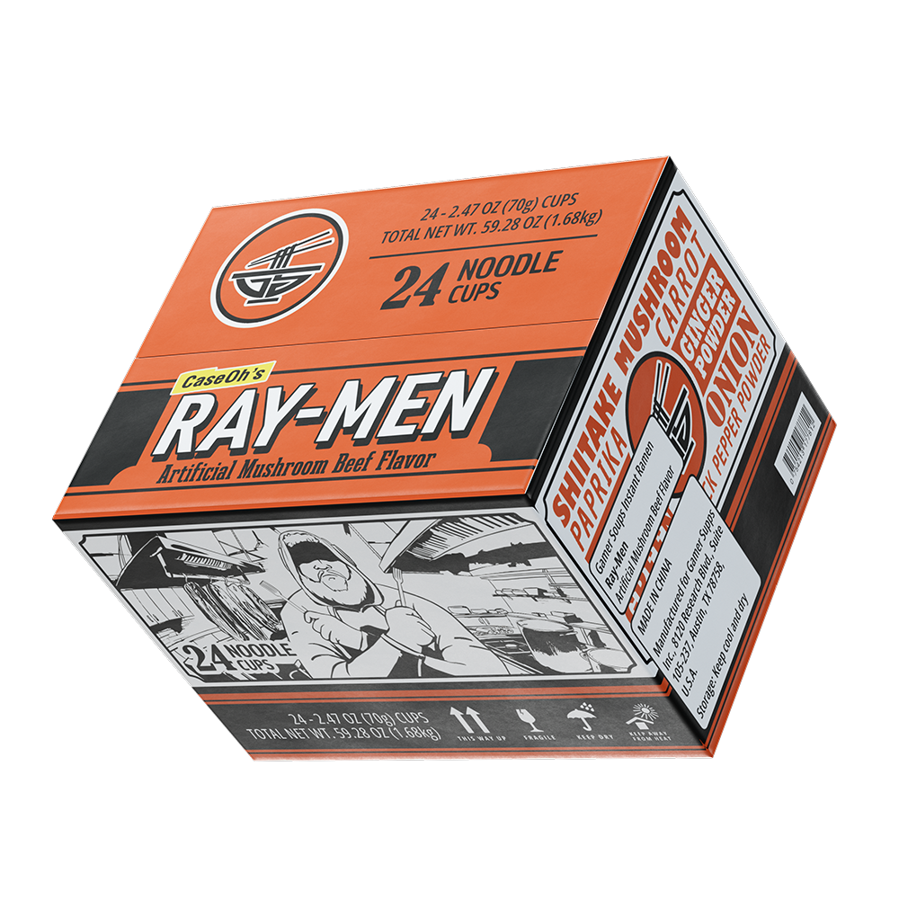 Gamer Soups Instant Noodles - CaseOh's Ray-Men (24 Cup Box) - Image 3