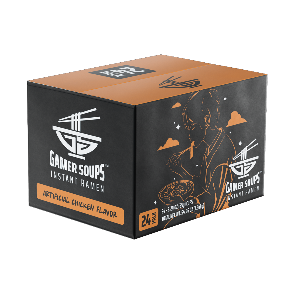 Gamer Soups Instant Noodles - Chicken (24 Cup Box)