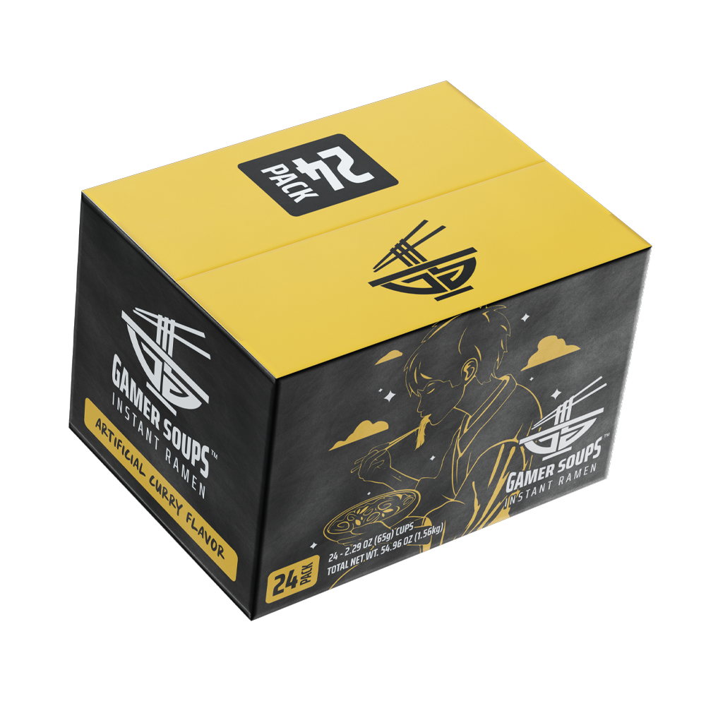 Gamer Soups Instant Noodles - Curry (24 Cup Box) - Image 2
