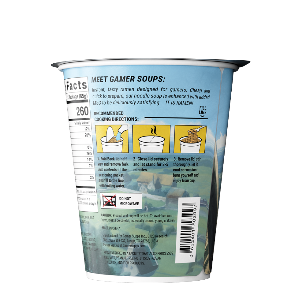 Gamer Soups Instant Noodles - Curry (24 Cup Box) - Image 6