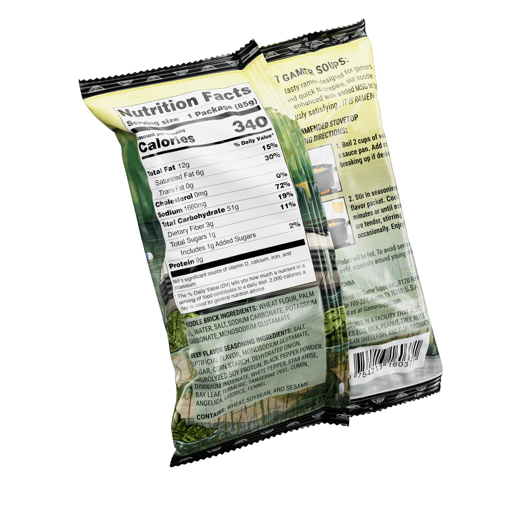 Gamer Soups Instant Noodles- Swamp Assassin Bricks (5 Pack) - Image 5