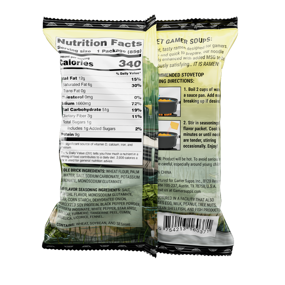 Gamer Soups Instant Noodles- Swamp Assassin Bricks (5 Pack) - Image 3