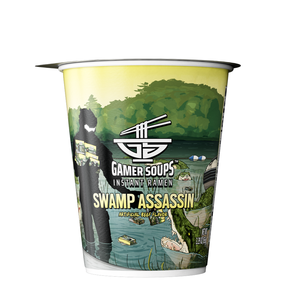 Gamer Soups Instant Noodles - Swamp Assassin (24 Cup Box) - Image 4